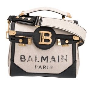 Balmain Black and Cream Satchel